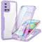 Phoona für Samsung Galaxy A71 4G Hülle, 360 Grad Robust Stoßfest Schutzhülle mit Eingebautem Displayschutz, Case Transparent Panzerhülle Handyhülle für Samsung A71， Lila