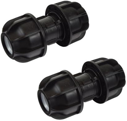 2 Stück PP Fittings Verbinder für 20 mm PE-Rohr für Wasserrohr in Garten oder Haus (Verbinder, 2, Stück)
