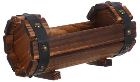 FONDOTIN Rustikaler Carbonisierter Holztopf Für Garten Und Balkon Atmungsaktiver Holzblumenkasten Mit Großer Kapazität Für Gemüse Sukkulenten Und Outdoor-Pflanzen Elegantes Pflanzgefäß Für