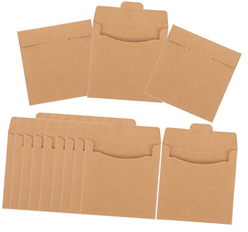 NUOBESTY 50 Stück CD Hüllen Aufbewahrung für CD und DVD | Platzsparende Papierhüllen, Praktischer Zugriff für Zuhause und Referenzraum, Passend für CD und Dvd