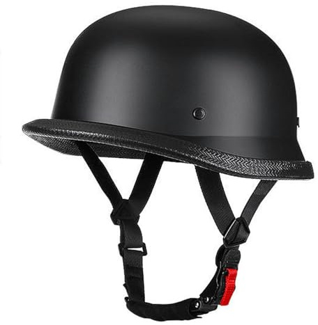 DIRERTYS Moped Helm, Helm Motorrad, Chopper Helm, Jethelm Retro, stahlhelm motorradhelm, Vintage Deutsche Motorrad Halbschalenhelm mit ECE, Roller Helm Herren mit Schnellverschlussschnallen