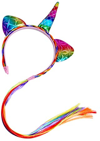 Kunstleder Einhorn Haarband für Kinder, Halloween Mottoparty | Leicht, Formstabil, Farbecht, Kreativer Kopfschmuck für Party und Festival, Mädchen Haar Accessoires