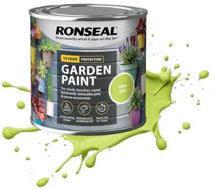AOC24 250ML Garden Paint LIme Zest, Water Based Outdoor Paints, Long Lasting Weather Resistant, Fast Drying Color for Wood, Bricks, Pots, Anti Crack Peeling DIY Paint (Lime Zest, 250 M L)