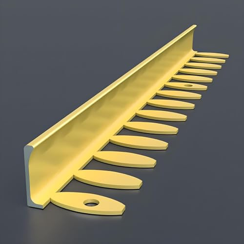 Flexibles L-förmiges Treppenkantenprofil-Set aus eloxiertem Aluminium, langlebig, biegbare Fliesenschiene für reibungslosen Übergang und Bodenkanten, Gold, Höhe: 15 mm