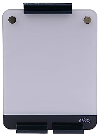 Iceberg Clarity Glass Personal Dry Erase Board, Office Supplies, with Ultra-White Back and Aluminum Frame, 9 x 12