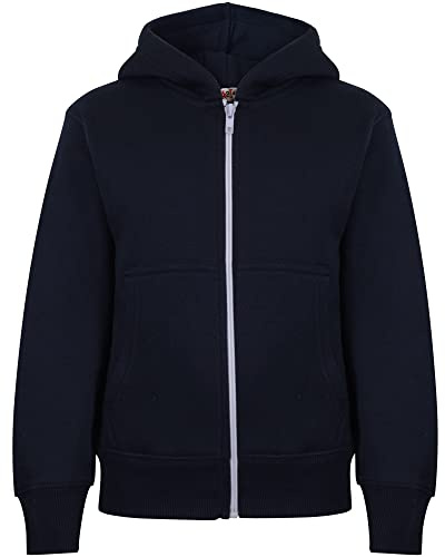 A2Z 4 Kids Girls Boys Classic Plain Full Zip-Up Hooded - Hoodie Plain Navy 5-6