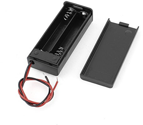 Sourcingmap Batteries Holder Case Box w Switch w Cover for 2 x 1.5V AAA Battery