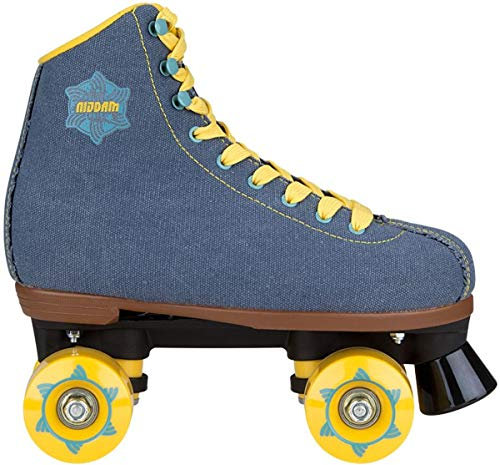 Nijdam 52RP Denim Rebel Retro Rollschuhe, Jeansblau/Gelb, Einheitsgröße