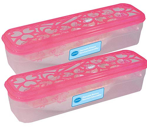 Loops 2x 0.4L Disposable Moisture Absorber Dehumidifier – Damp, Mould Preventer - Ideal for Homes, Rooms, Garage, Storage, Boat, Caravan, Car, Interiors