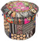 Stylo Culture Osmanische Hocker Sitz Ottomane Cover Schwarz Ethnische Bestickt Patchwork Baumwolle Traditionelle Runde Stoff Ottomane Hocker Cover (16x16x13 Zoll) 40 cm