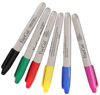 FILFEEL Haut Marker, Tattoo Transfer Piercing Markierstifte Permanent Make-Up Marker für Körperkunst Schönheit Werkzeug Zubehör Versorgung (6 Teile/satz)