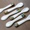 DUEBEL Lot de 6 Blanc Nacre Mop Caviar Cuillères pour Caviar, œufs, Glace, Service à Café (Blanc, 9 x 2.4 cm)