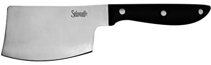 Salvinelli MALBI BISTROT MANARETTA Liscia Set 6 Pezzi, Acciaio Inossidabile, Nero