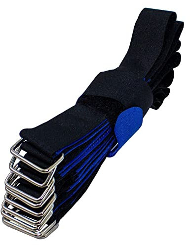 Lumonic 10x Bridas de hook+loop 800x38mm normal Negro Azul - Bridas de hook+loop reutilizables - Para fijación o gestión de cables
