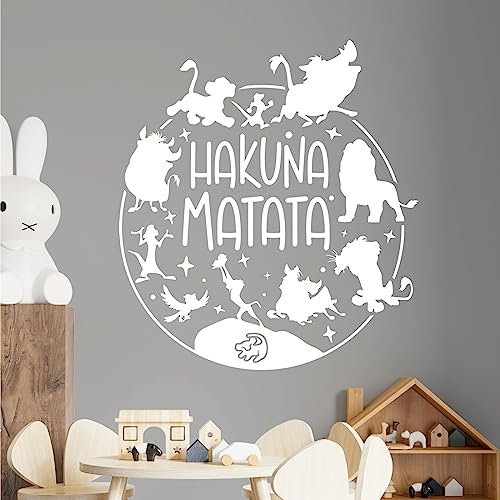 Hakuna Matata Wandaufkleber, Disney-Film, König der Löwen, groß, Weiß