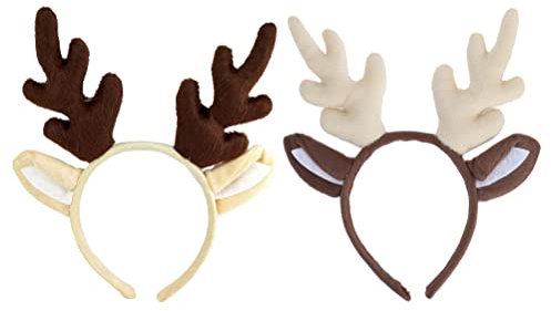 Amosfun 2 stück Rentier geweih haarreif Weihnachten Festival Karneval Kinder kostüm Haarschmuck Party fasnachtskostüm zubehör weihnachtsdeko