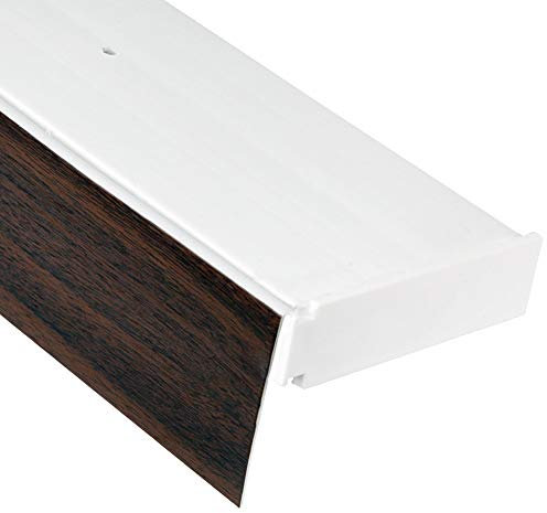 Bestlivings 1-Läufige Vorhangschiene mit Innenlauf aus Kunststoff in 300cm (2x90cm, 1x120cm), Kunststoff Blende Mahagoni Optik, Gardinenschiene