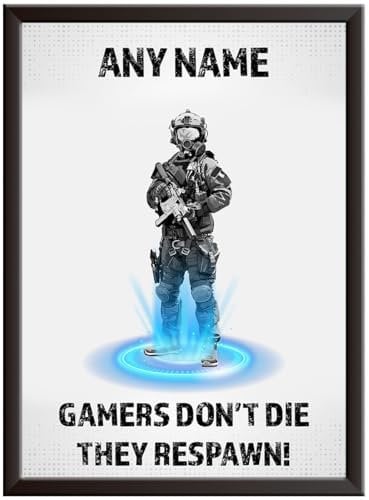 Gaming Room Decor for Boys Bedroom, Teens or Man Cave - Gamers Don’t Die They Respawn Poster - A4 A3 A2 A1 - Framed/Unframed Gaming Wall Art Print