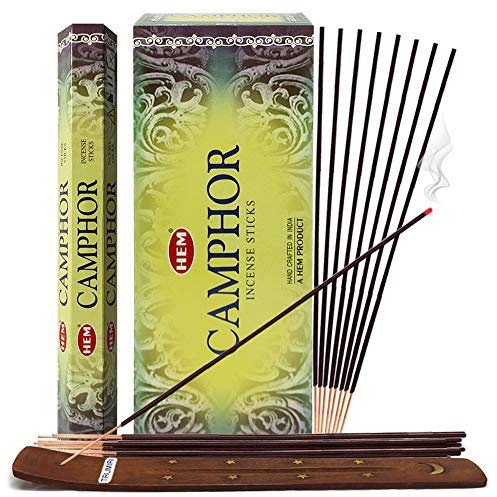 Lot de bâtons d'encens camphre et porte-encens en forme d'ourlet