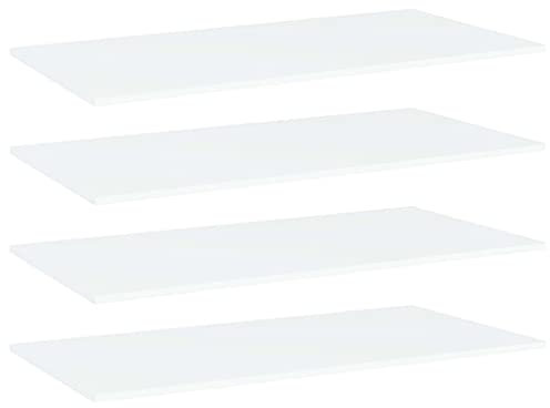 vidaXL 4X Bücherregal Brett Wandboard Wandregal Regal Regalboden Wand Board Ablage Hängeregal Schweberegal Weiß 80x20x1,5cm Holzwerkstoff