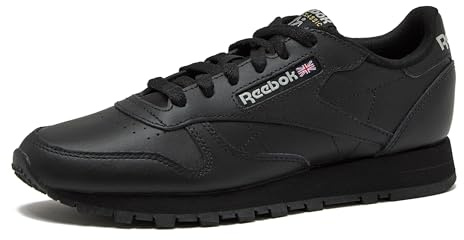 Reebok Women's Classic Leather Sneaker, Reefresh Black/Pure Grey, 8.5 UK