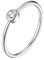 Silvora Dünne Schlichter Zirkonia Ring mit Weißem Runden Zirkon im Runschliff S925 Silber Damen Solitaire Eheringe Trauringe für Memorial Ringgröße 64（20.5） in Silber