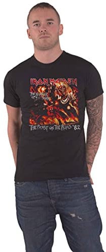 Rock Off Iron Maiden T Shirt Number of The Beast The Beast On The Road Vintage Mens M Black