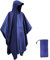 HYCOPROT Regenponcho Leichte Wasserdicht 210T Oxford Ripstop Wiederverwendbar Regencape, Regenponcho mit Brusttasche 3 in 1 Multifunktionaler Regenmantel für Jagd, Trekking, Camping, Angeln (Blau)