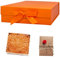 Idota Geschenkbox mit Deckel, Geschenkschachtel Orange Magnetische Geschenkboxen mit Schleifenband, Grußkarten, Füllmaterial, Geschenkboxen für Hochzeit Geburtstag Weihnachten Jubiläum(L)
