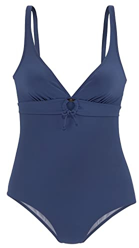 s.Oliver Damen Badeanzug klassisch, tiefer V-Ausschnitt, herausnehmbare Cups, Shaping-Einsatz, elastisches Material