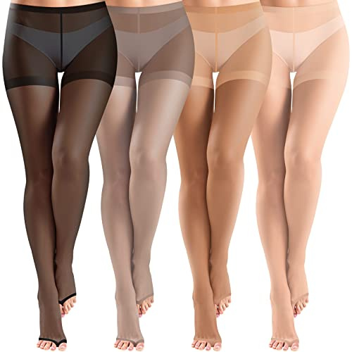 Bencailor 4 Pcs Ripped Tights Disposable, Nylon, Classic