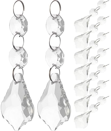OSALADI 10 Piezas De Araña De Cristal Prismas Colgantes De Cristal Transparente Lágrimas Partes Lámpara De Araña Gotas De Iluminación Colgantes Bolas Prismas Colgantes Prismas De Vidrio