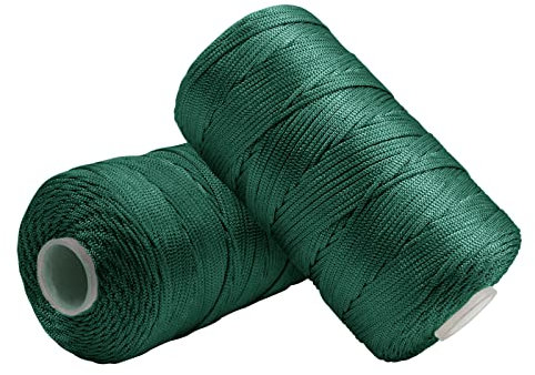 Uiopa Filo Macrame 1,5mm x 400m, Corda Macrame in Nylon Cordino per Borse Uncinetto, Filo Erba Verde per Ferri e Uncinetto, Fai da Te, Decorazioni, Artigianato