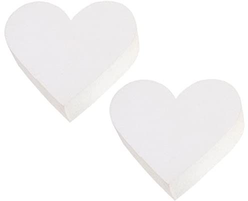BESTonZON 2 Stück Herz Styropor-Torte Herz, 20 CM Styropor Kuchen, Styropor-Podeste in Herzform, Herz Torten Schaum Styropor DIY Torten Modellierung Für Geburtstag Hochzeitstorte Requisiten