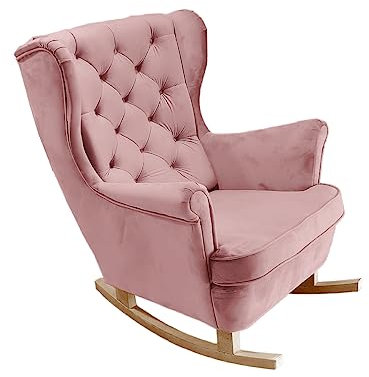 DomiMeble Schaukelstuhl für Wohnzimmer, Schlafzimmer - Schön und Komfortabel Relaxstuhl aus hochwertigem Holz gefertigt 92 x 84 x 104 cm