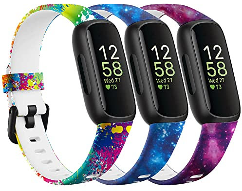 Baaletc 3 Stück Ersatzriemen Kompatibel für Fitbit Inspire 3 Armband, Weich Verstellbare Ersatz-Sport-Armbänder Kompatibel mit Fitbit Inspire 3, Klein Groß