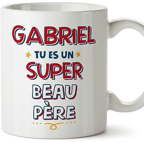 Mugffins Tasses Personnalisables pour BEAU-PÈRE - En Français - Cadeau Personalisé- Tu es Super - 11 oz / 330 ml