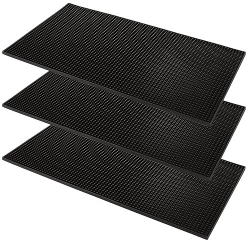 GBACHOOSE 3 Stück Bar-Matte, 45 x 30 cm, Premium-Bar-Matte, 1 cm dicke Kaffeebar-Auslaufmatte, langlebige und stilvolle Service-Bar-Matte für verschüttete Flüssigkeiten, Kaffee, Bars, Restaurants,