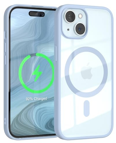 EAZY CASE Crystal TPU Hülle kompatibel mit iPhone 15 kompatibel mit Qi-Charging, Silikon mit Kameraschutz, Slimcover, Handyhülle, Silikonhülle, Backcover, Durchsichtig, Transparent/Blau