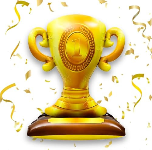 Palloncino Trofeo, Palloncino Campione, Coppa Trofeo Gonfiabile, Palloncino Trofeo Calcio, per Incontro Sportivo e Decorazioni per Feste sul Tema del Calcio e del Basket