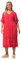 Ulla Popken Robe midi Tunique, Dentelle, Ligne A, col en V, Manches mi-Longues, Rose, 56-58 Femme