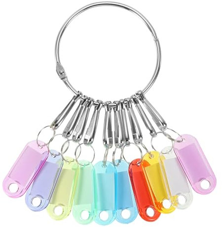 PATIKIL Portable Key Organizer, Lightweight Key Organizer Keychain Holder with 10 Individual Spring Hooks and Key Label Tags for Office Hotel Car Apartment