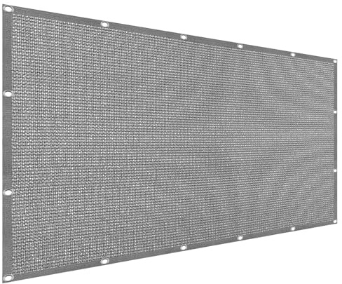 Sonnensegel Atmungsaktiv Rechteckig mit Ösen 120 x 250 cm, 98% Uv-Schutz,Atmungsaktiv,Isolierung, Schattiernetz Sonnensegel Netz, Sonnensegel Beschattung, für Garten Balkon, Hellgrau