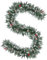 EDWINENE Weihnachtsgirlanden, 2,7 m Weihnachtsgirlanden-Dekoration mit Blumen und roten Beeren, Tannenzapfen, Innen- und Außengirlanden (Snow with red Berry and Pine Cone)