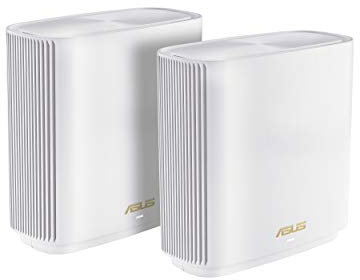 ASUS ZenWiFi - Sistema 6E a rete a tripla banda per tutta la casa (ET9 2 unità), copertura fino a 5.500 metri quadrati, 7800 Mbps, nuova banda da 6 GHz, AiMesh, sicurezza gratuita di
