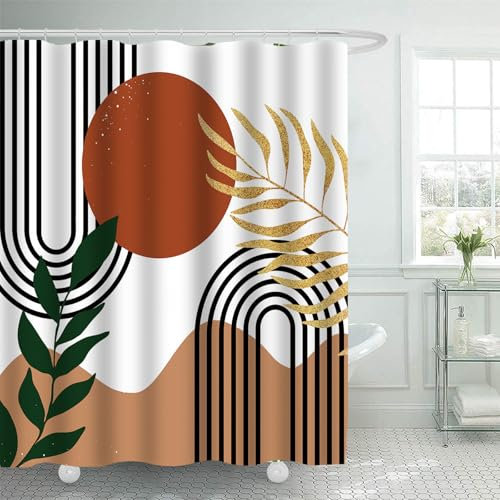 FAIRYGATE Vorhänge Boho Style Badewannen Duschvorhang Dusch Vorhang Schimmelresistenter Duschvorhänge Wasserdicht und Schimmelbeständig mit 12 Haken Duschvorhang Badewannenvorhang 180 x 180 cm B9216