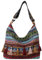 Umimiss Sac à main en macramé bleu – Sac à main en paille pour femme – Sac hippie, sac bohème, sac à bandoulière ethnique bohème – Pompons colorés – Style vintage ethnique tribal brodé à pampilles –