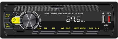 iFCOW Digital Car Stereo, Single Din Bluetooth Car Stereo Hands‑Free Call Audio Receiver Universal Excavator Radio with Remote Control