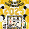HOWAF Silvester Deko 2025, Deko Silvester Party Set, Happy New Year Girlande, 2025 Ballon, Foto Requisiten, Lametta Vorhang Gold, Luftballons für Neujahrsdeko Silvesterdeko Happy New Year Deko 2025