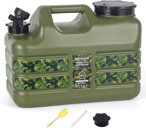 ASIEIT Wasserkanister mit Hahn 11L, Camping Wasserkanister, BPA-frei Tragbarer Mehrzweck Kanister Wassertank, Wassertank Camping mit Griffen, Auslaufsicher kanister, für Notfälle, Outdoor